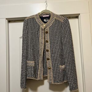 Vintage Black and Cream Tweed Jacket